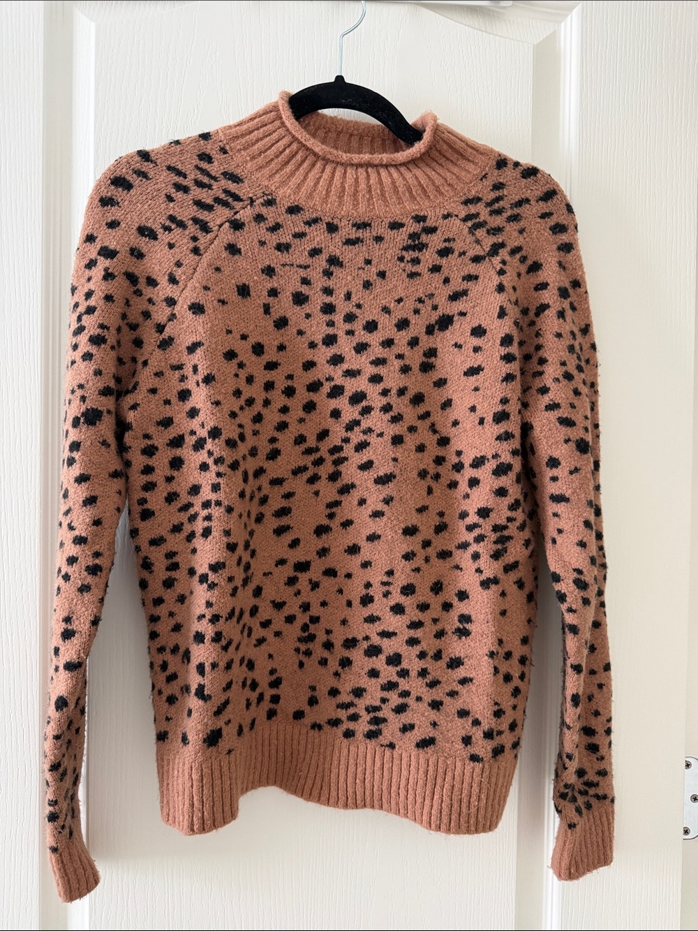saltwater LUXE Pink Cowl-Neck Leopard-Print Sweater